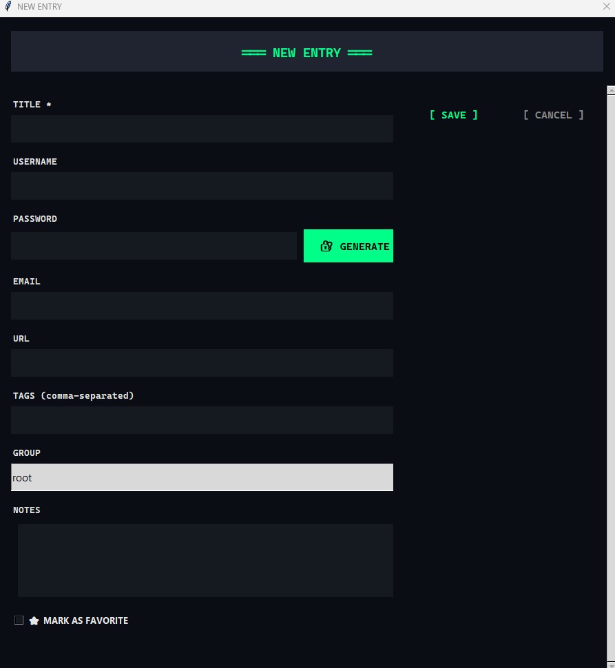 TechVault Entry Editor